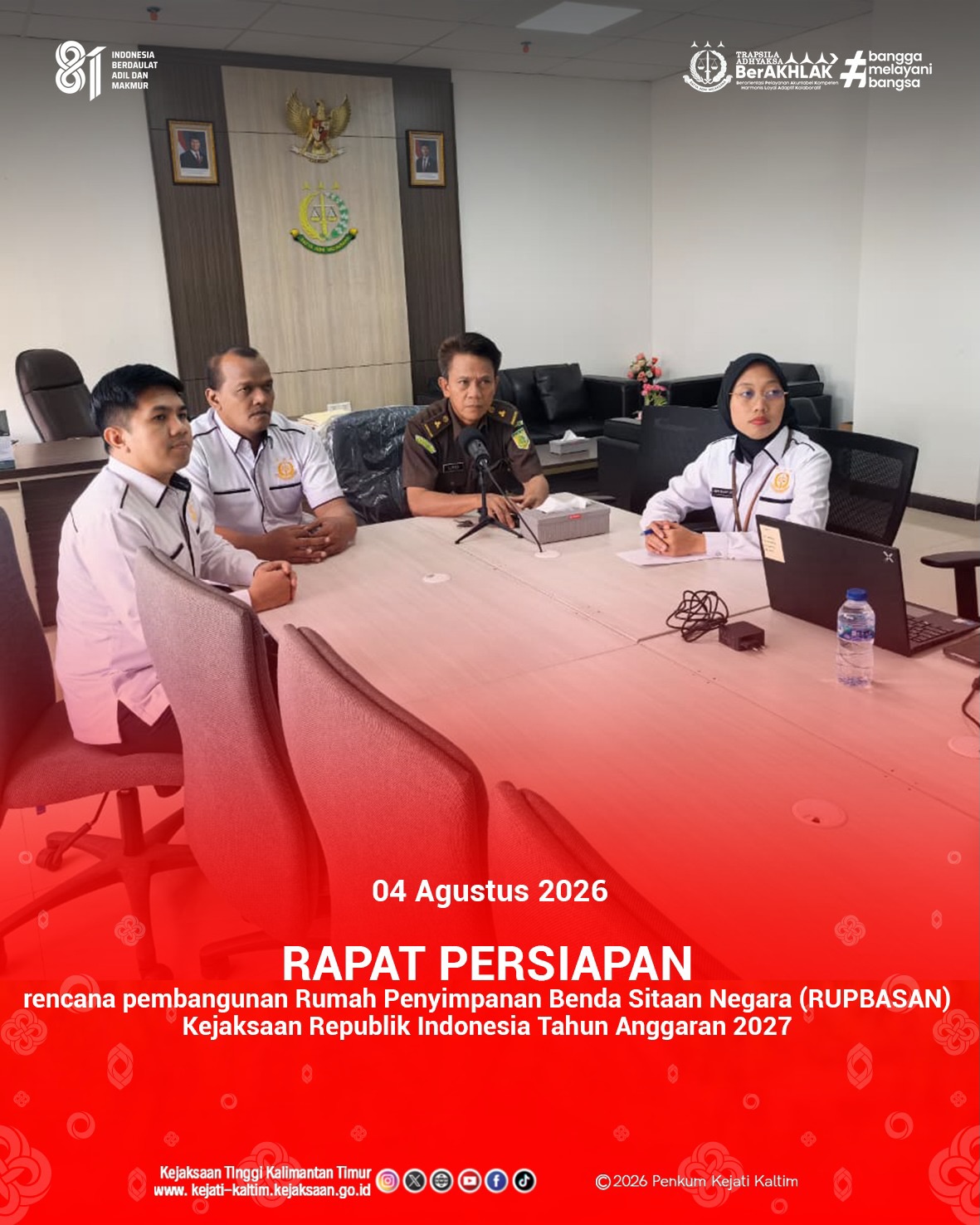 Rapat Persiapan Rencana Pembangunan Rumah Penyimpanan Benda Sitaan Negara (RUPBASAN) Kejaksaan Republik Indonesia Tahun Anggaran 2027