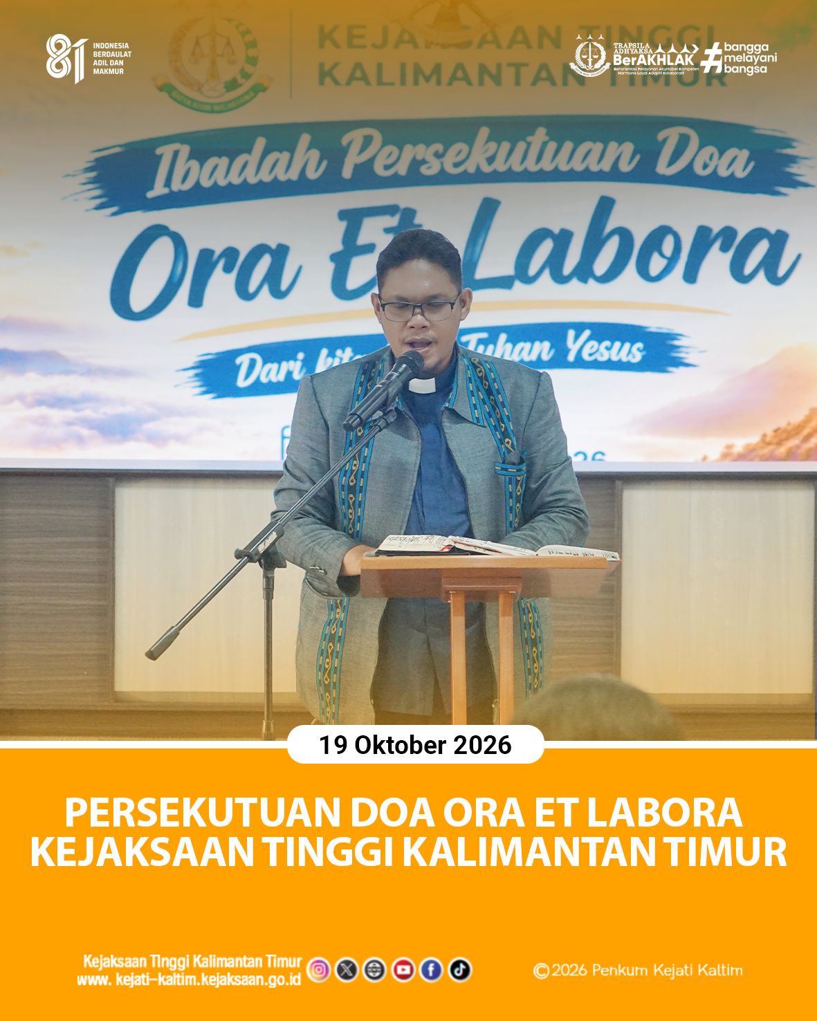 PERSEKUTUAN DOA ORA ET LABORA KEJAKSAAN TINGGI KALIMANTAN TIMUR